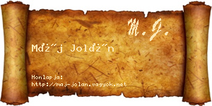 Máj Jolán névjegykártya