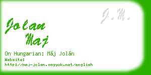 jolan maj business card